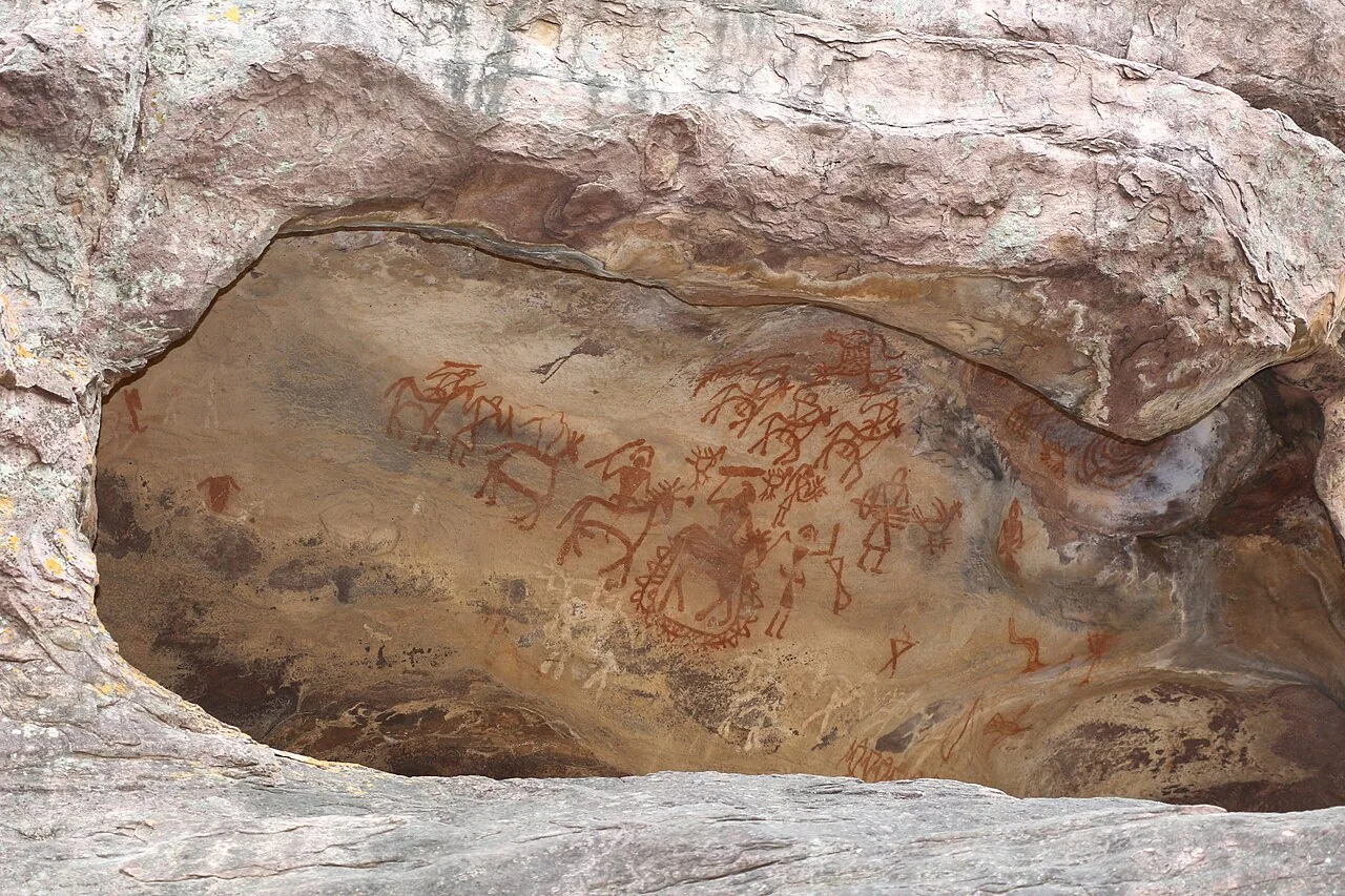 Rock shelter landscape at Bhimbetka, Madhya Pradesh